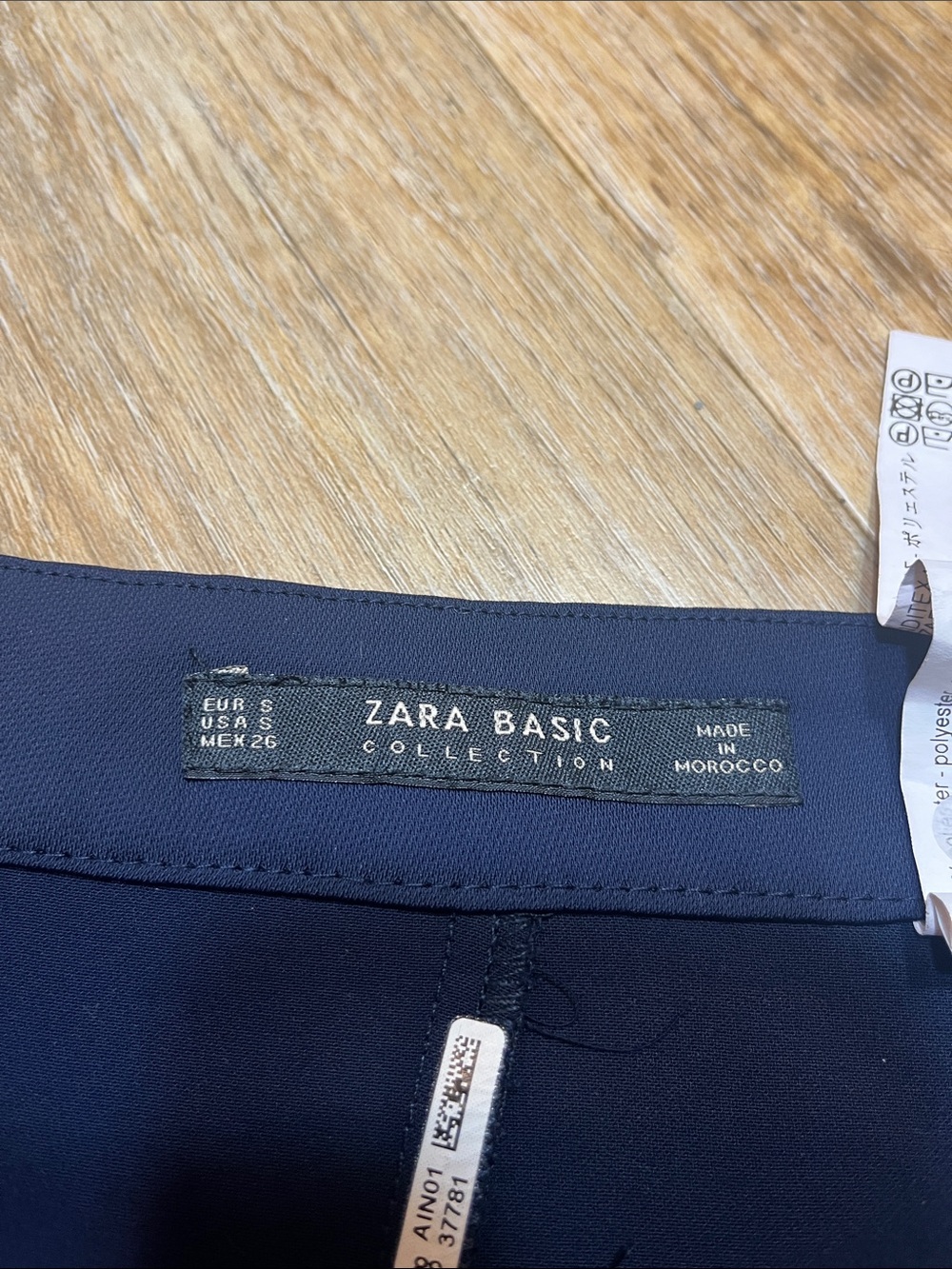 Zara Basic Navy Blue Wrap Midi Skirt Small S Ruffle - Picture 12 of 15